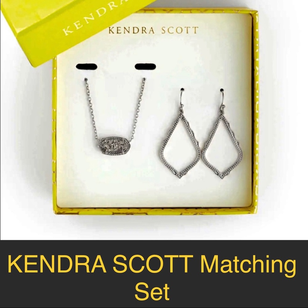 NWT Kendra Scott Limited Edition RARE Set Platinum Drusy Elisa Silver Sophias! - Picture 3 of 14